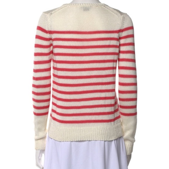 Theory Striped Cream and Red Women's Sweater - Picture 3 of 3